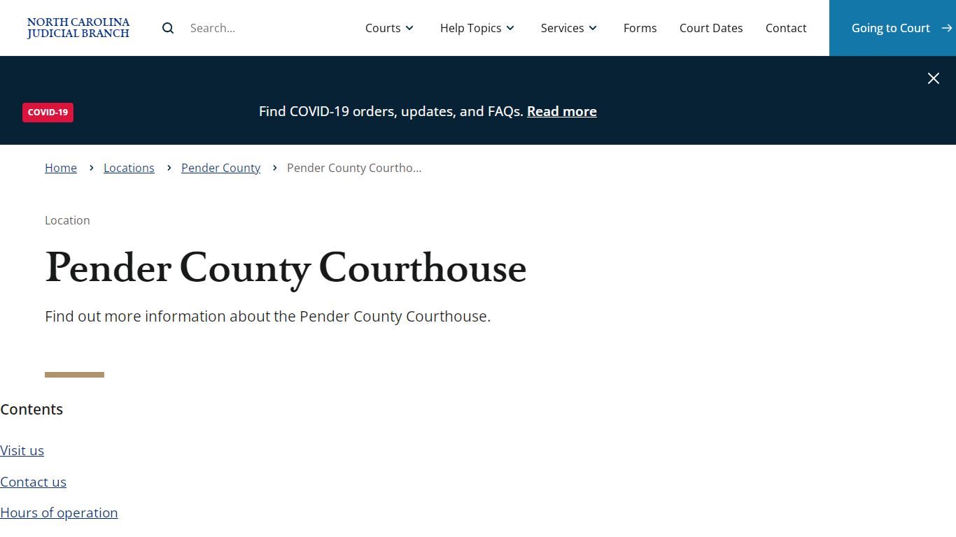 Pender County Courthouse | North Carolina Judicial Branch